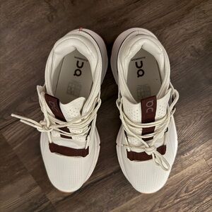 On Running Cream Athletic Shoes